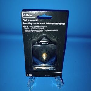 Art Minds Clock Movement Kit 8 Piece For 1/4 Thick Clock Surfaces MSPCI NIB